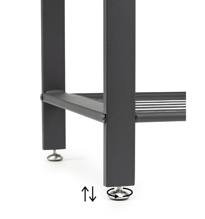 Ruda ir juoda drabužių kabykla su lentynomis ir sėdyne, 72x33x183cm - LUCA