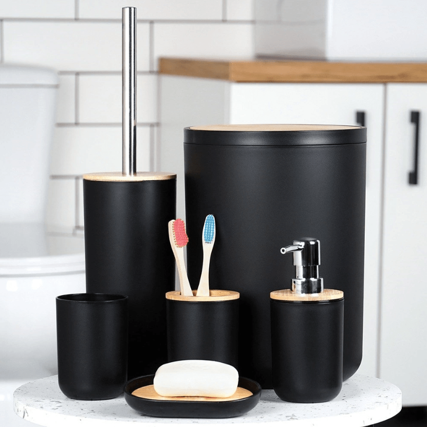 Juodas vonios komplektas 6vnt. - LUCA