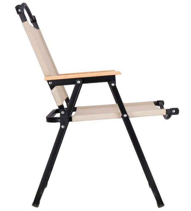 Sulankstomos smėlio spalvos kempingo kėdės, 2vnt. komplektas, aukštis 78cm.