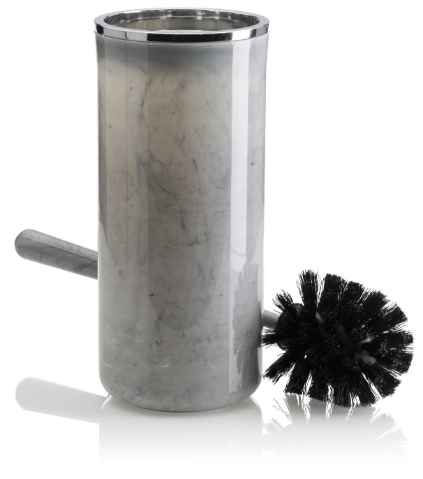 Apvalus vonios komplektas, 5 dalių, pilkos marmuro spalvos - LUCA