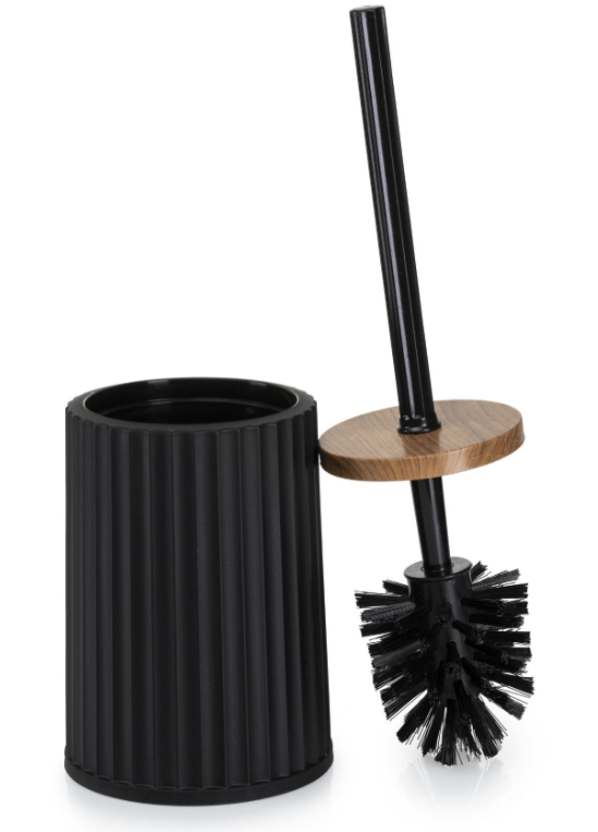 Vonios komplektas 5vnt. juodas, medžio spalvos apdaila - LUCA