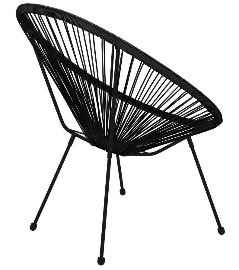 Rotango terasos baldai, grūdinto stiklo stalas, 2 ažūriniai foteliai, juoda sofa.