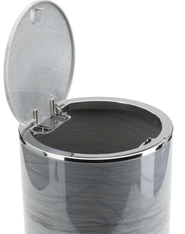 Apvalus vonios komplektas, 5 dalių, pilkos marmuro spalvos - LUCA