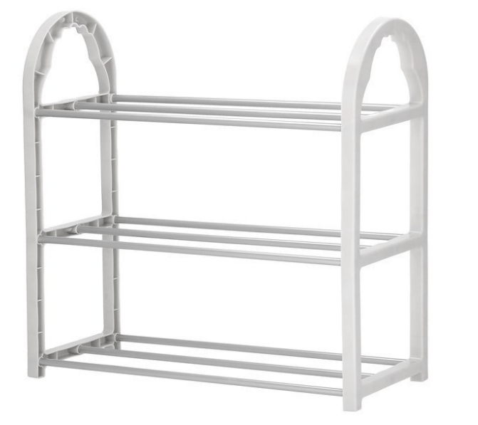 Batų lentyna su metalinėmis 3 lentynomis, šviesiai pilka - LUCA