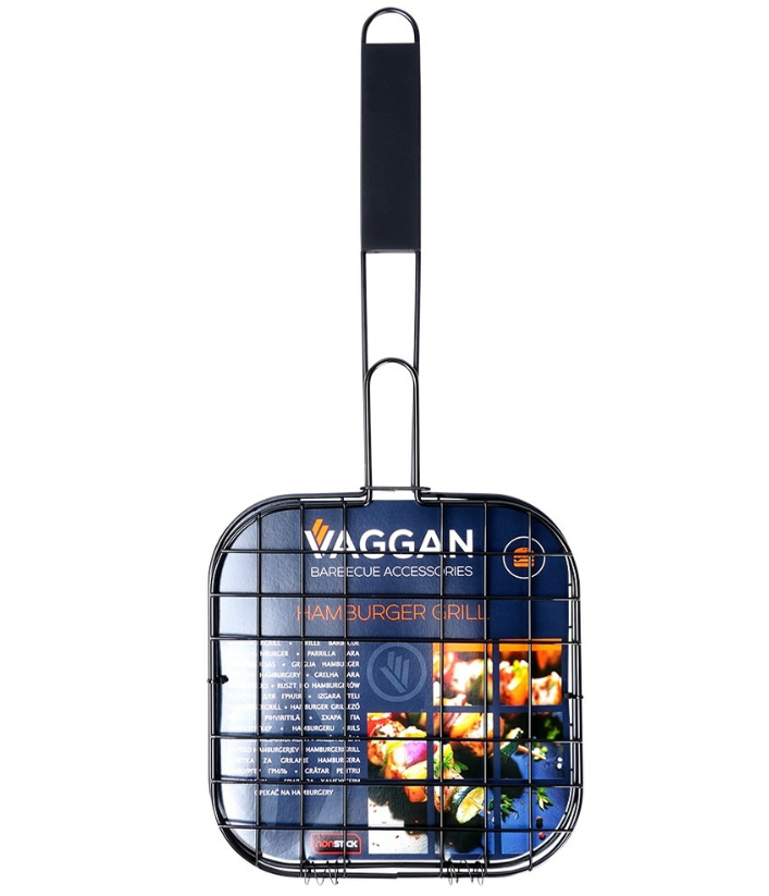 Grotelės mėsai, burgeriams kepti. Nelimpančios ir metalinės - 49x21cm.