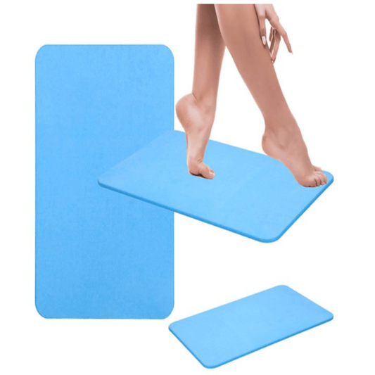 Neslystantis diatomito kilimėlis ant vonios kambario plytelių