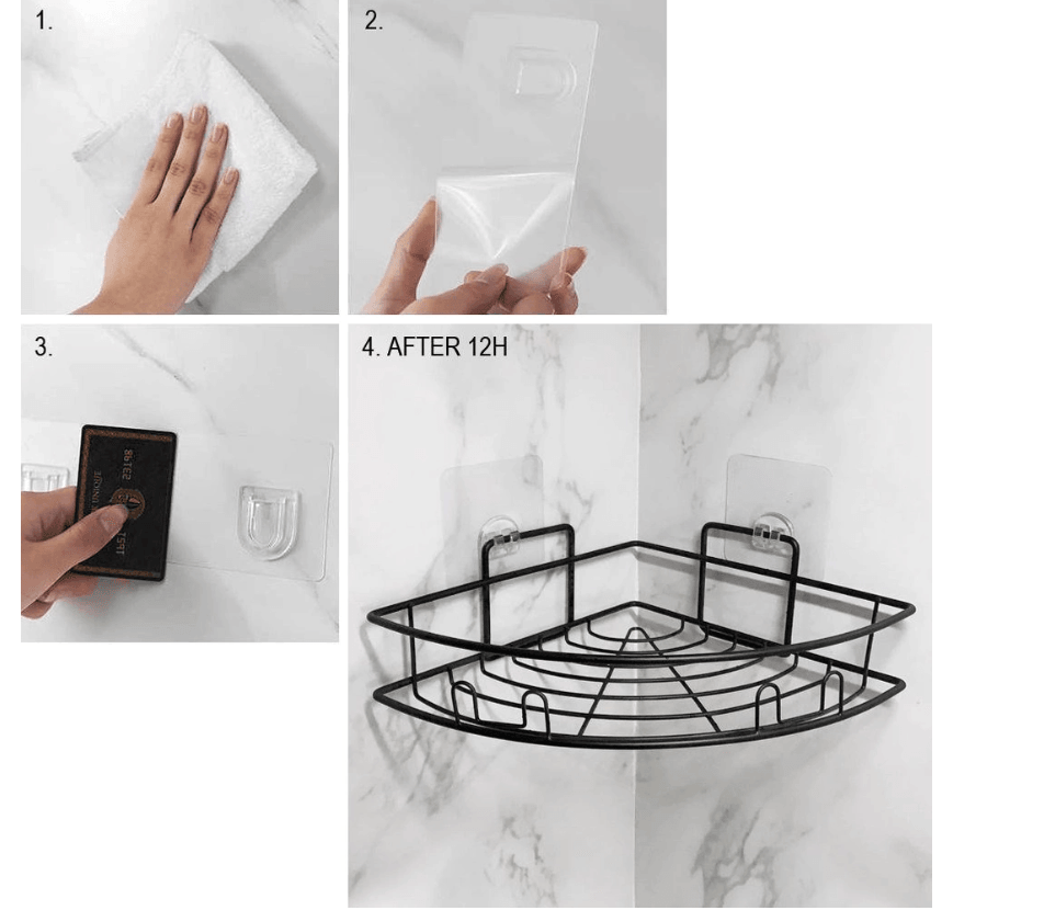 Juodo metalo klijuojama dušo lentyna - LUCA