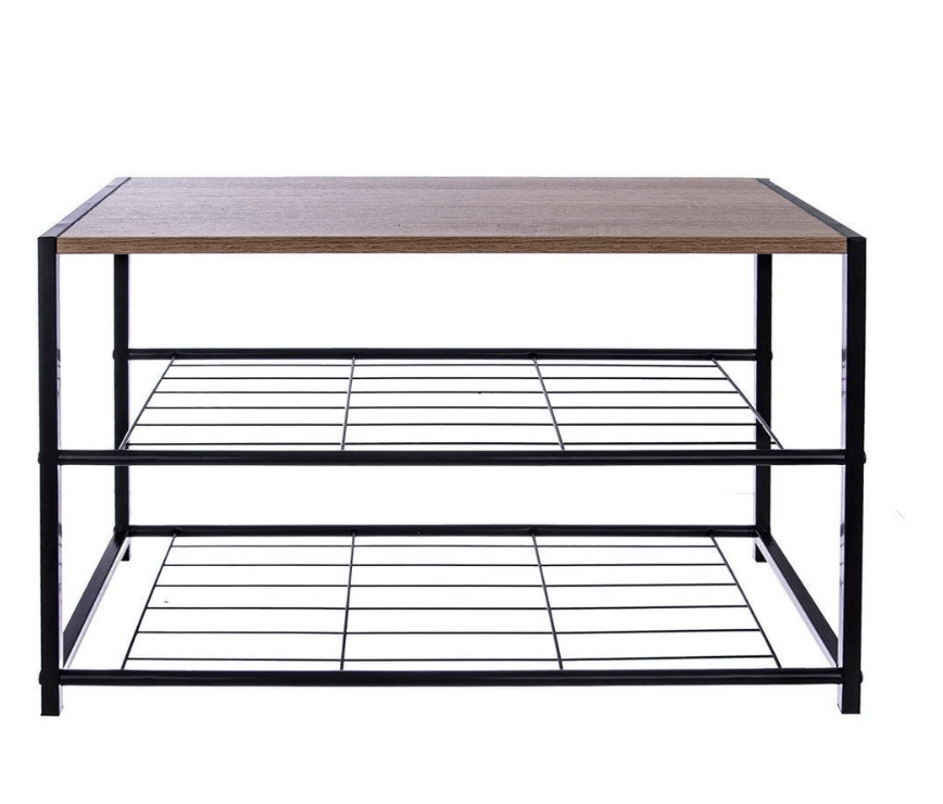 4 lygių metalinė ir medinė batų lentyna - LUCA