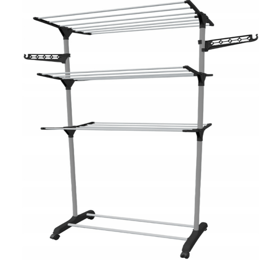 Vertikali balkono džiovykla su 6 sulankstomais sparnais – puikiai tinka mažiems butams.