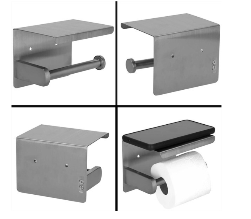 Sidabrinis blizgus vonios laikiklis iš nerūdijančio plieno