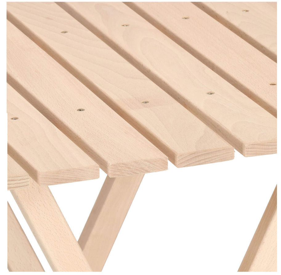 Sulankstomas baldų komplektas iš buko medienos balkone