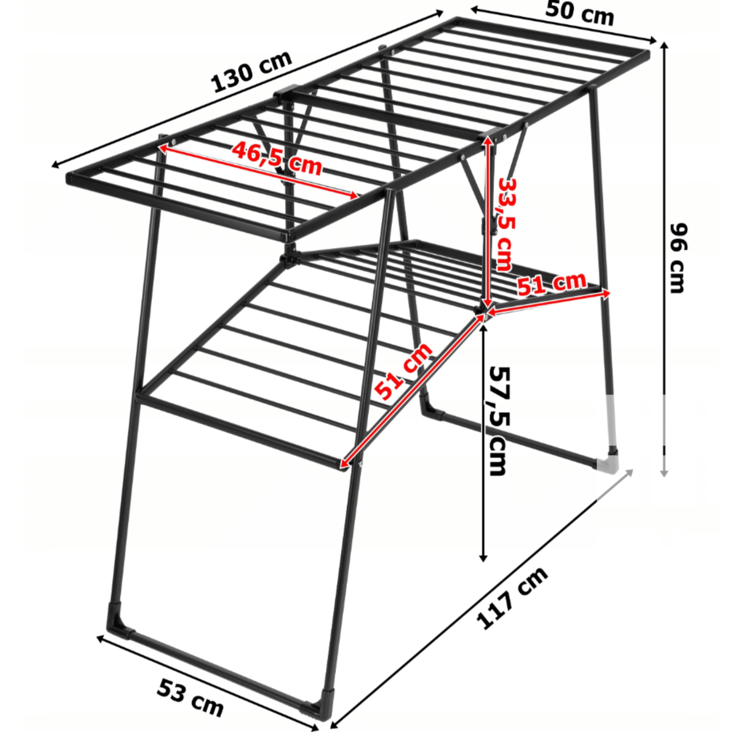 Aukšos klasės, dviejų aukštų rūbų džiovyklės matmenys, išmatavimai