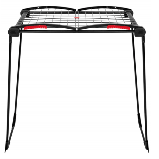 Juoda sulankstoma drabužių džiovyklė su kabliukais ant sparnų LUCA