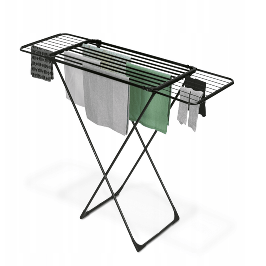 Teleskopinė juoda džiovykla – pritaikoma ilgis nuo 108 iki 176 cm