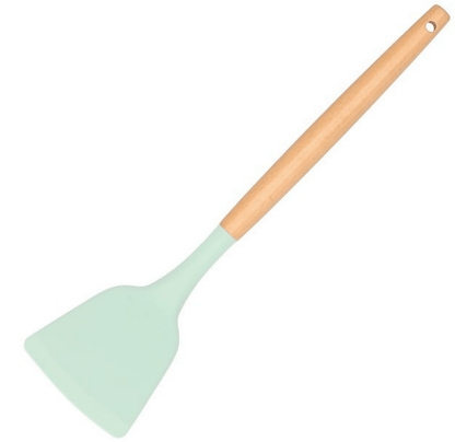 Virtuvės įrankiai iš 12vnt. silikoniniai, žalsvi. - LUCA