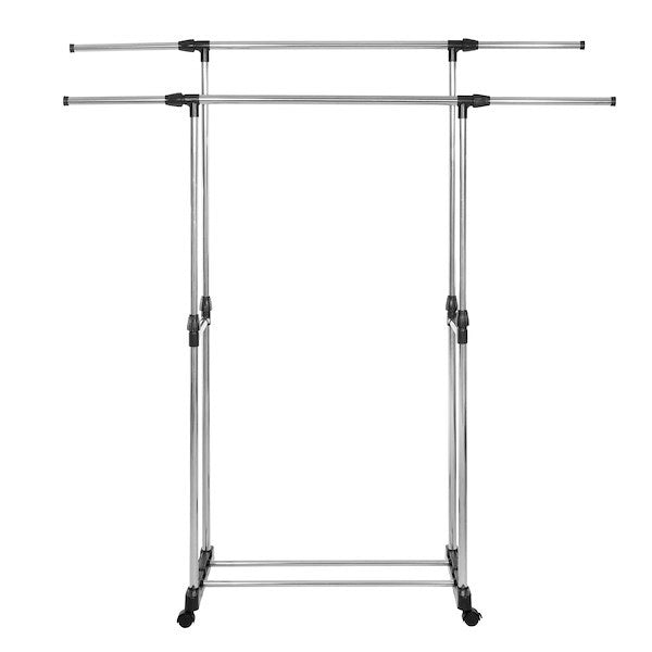 Mobili drabužių kabykla 85-150cm, teleskopinis stovas ant ratukų