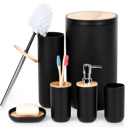 Juodas vonios komplektas 6vnt. - LUCA