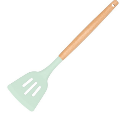 Virtuvės įrankiai iš 12vnt. silikoniniai, žalsvi. - LUCA