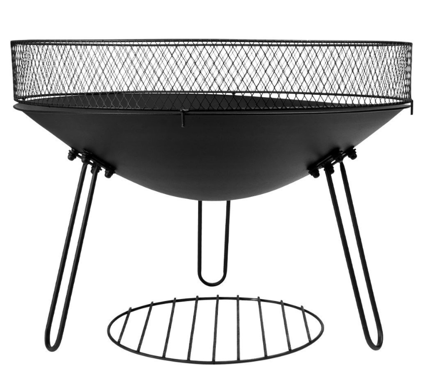 Juoda metalinė sodo laužavietė ant kojelių. 60cm. - LUCA