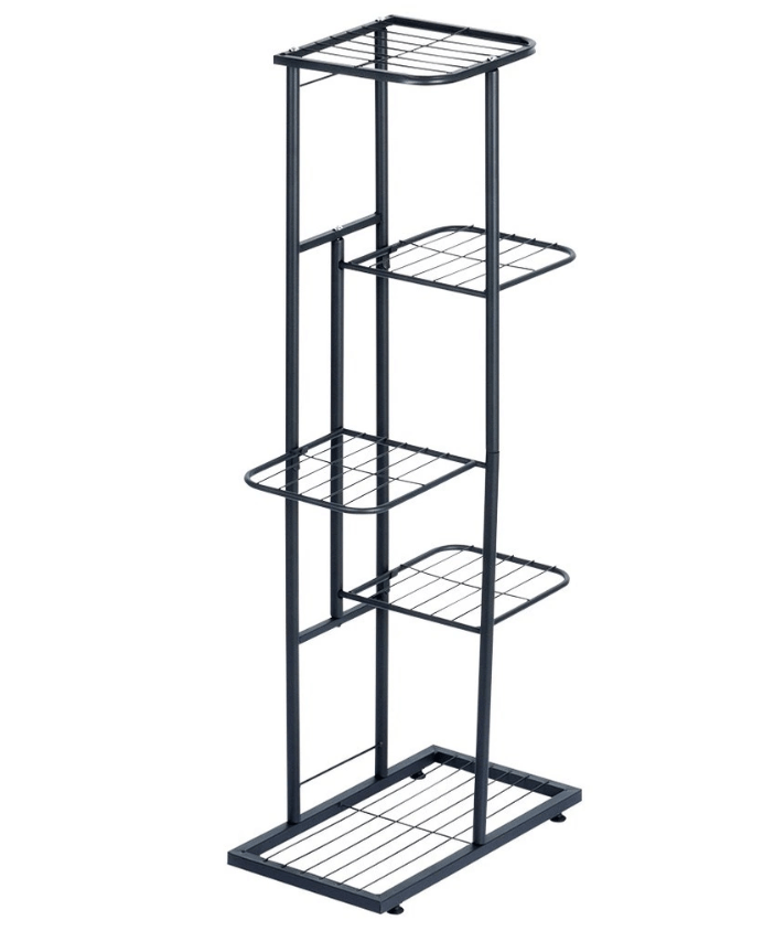 5 aukštų juodo metalo gėlių stovas, 96 cm - LUCA