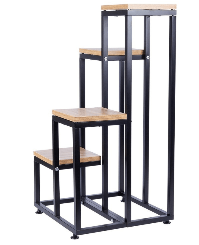 4 pakopų metalinis gėlių stovas, 69 cm - LUCA