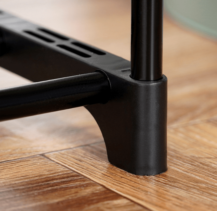 Juodos spalvos metalinė batų lentyna, 3 pakopų, 57x28x55cm - LUCA