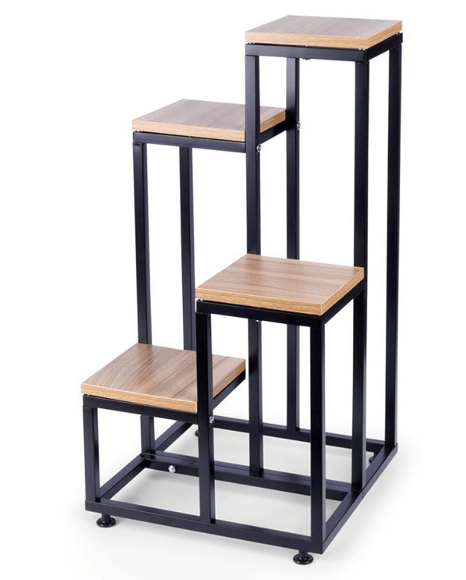 4 pakopų metalinis gėlių stovas, 69 cm - LUCA