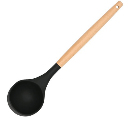 Virtuvės įrankiai iš 12vnt. silikoniniai, juodi. - LUCA