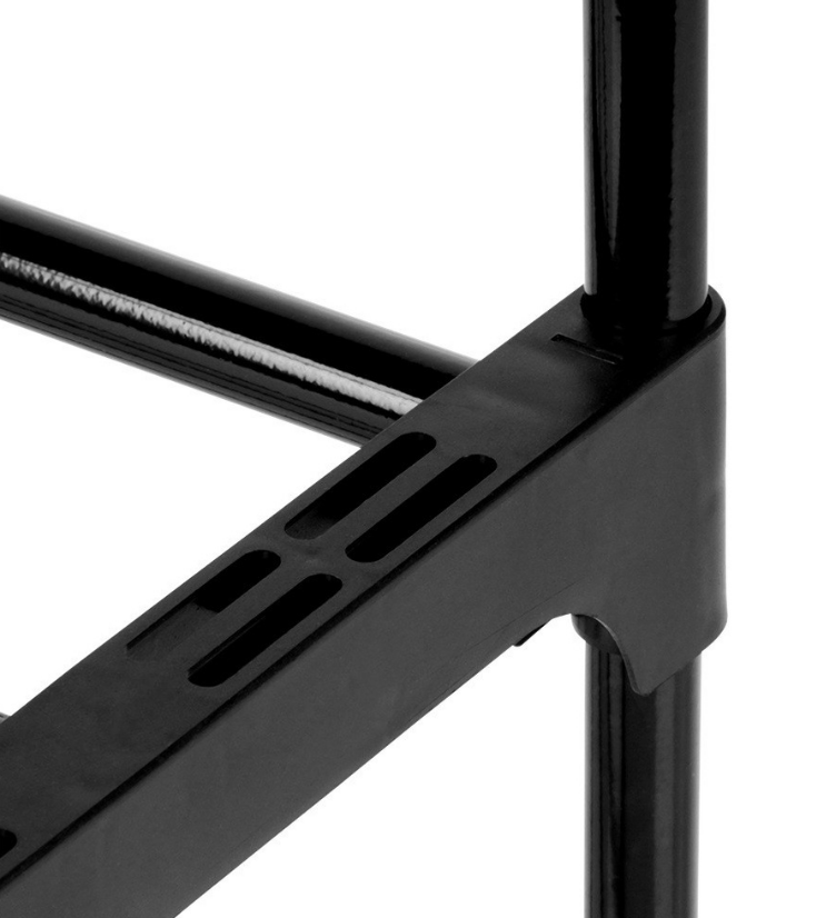 Juodos spalvos metalinė batų lentyna, 3 pakopų, 57x28x55cm - LUCA