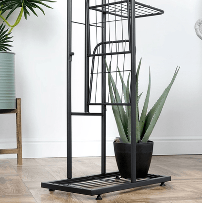 5 aukštų juodo metalo gėlių stovas, 96 cm - LUCA