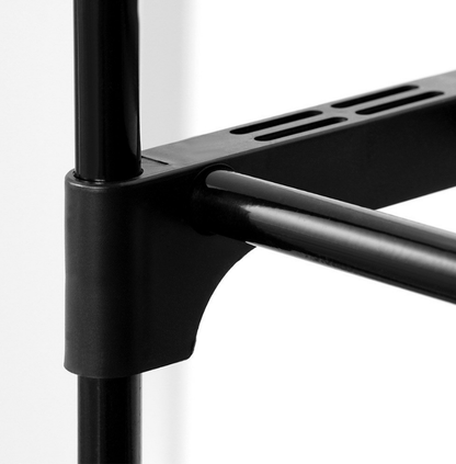 Juodos spalvos metalinė batų lentyna, 3 pakopų, 57x28x55cm - LUCA