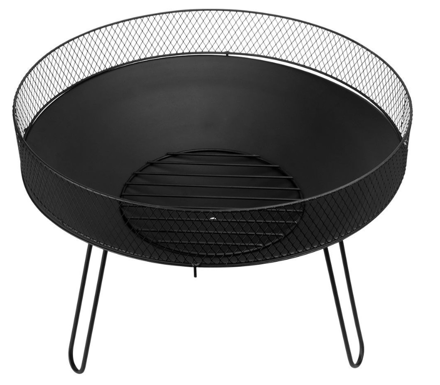 Juoda metalinė sodo laužavietė ant kojelių. 60cm. - LUCA