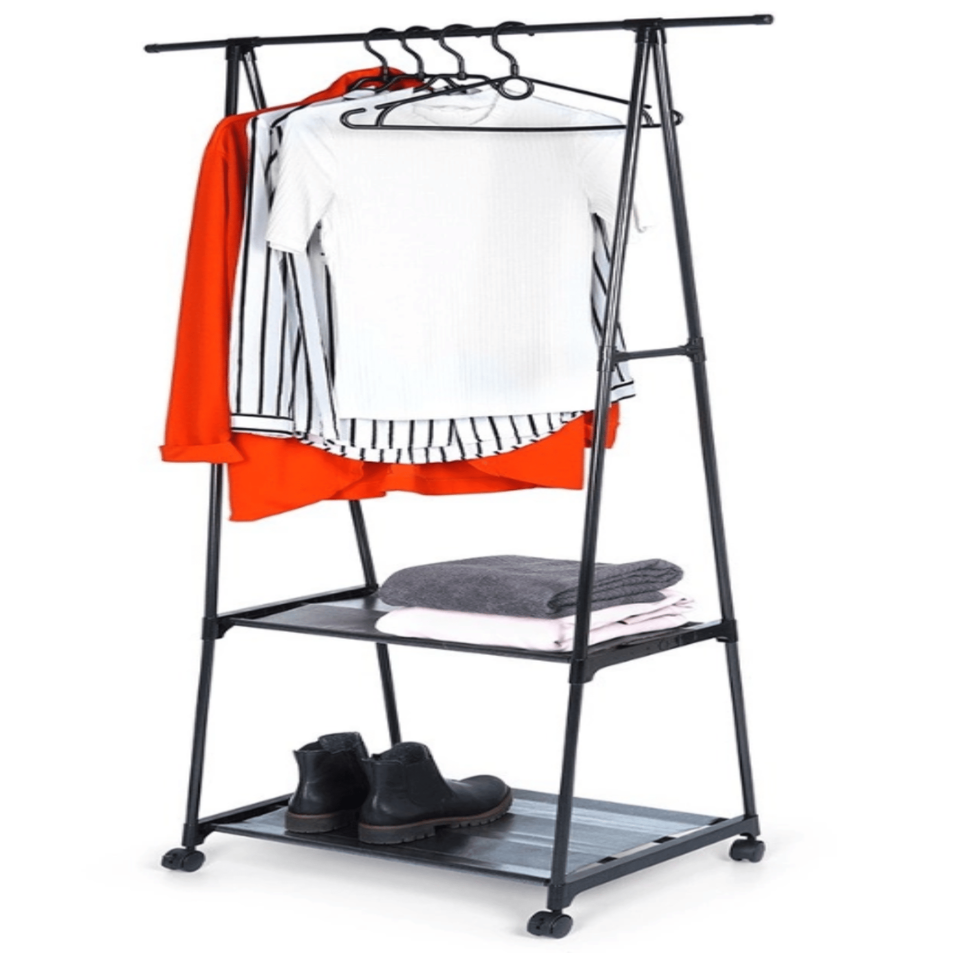 Drabužų kabykla ant ratukų 88x44x160 cm. - LUCA