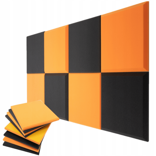 Savilipnės akustinės putų plokštės 8 vnt. 2 m² oranžinės ir grafito spalvos