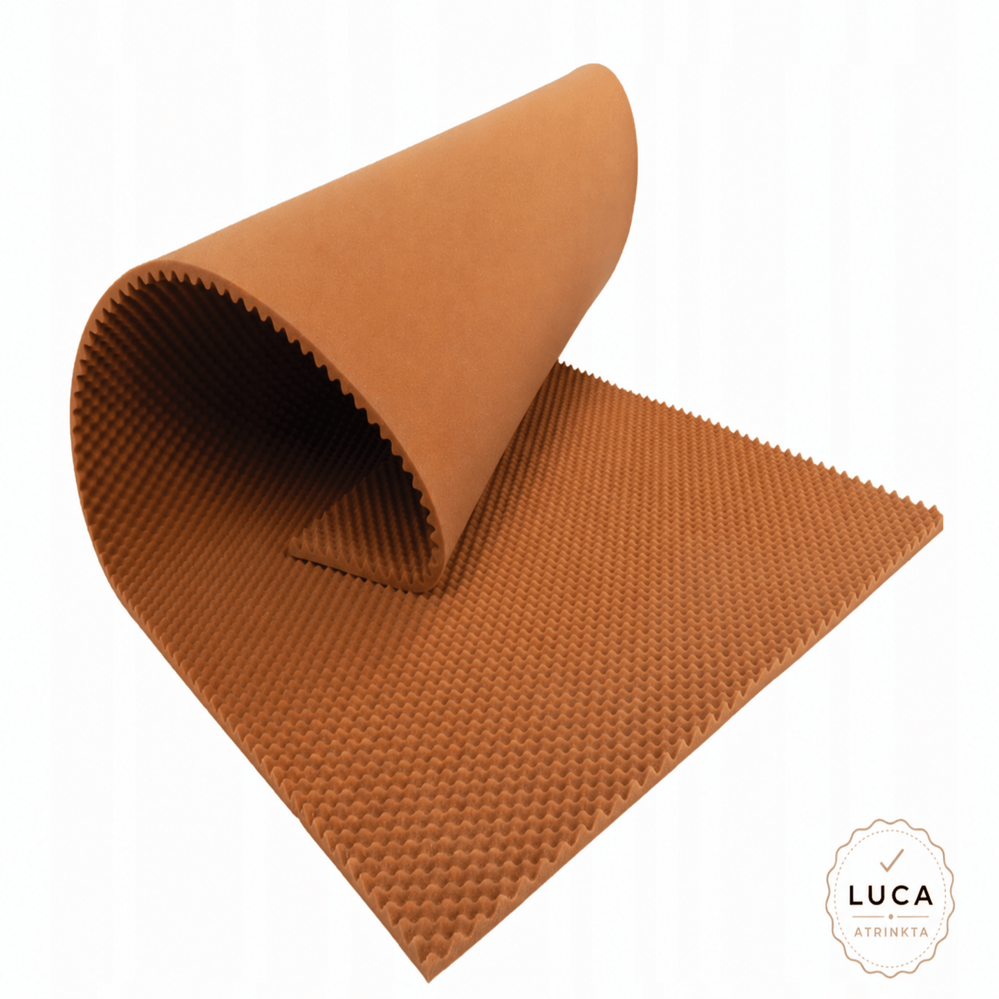 Rudas akustinis porolonas 200 × 100 cm su banguotu paviršiumi