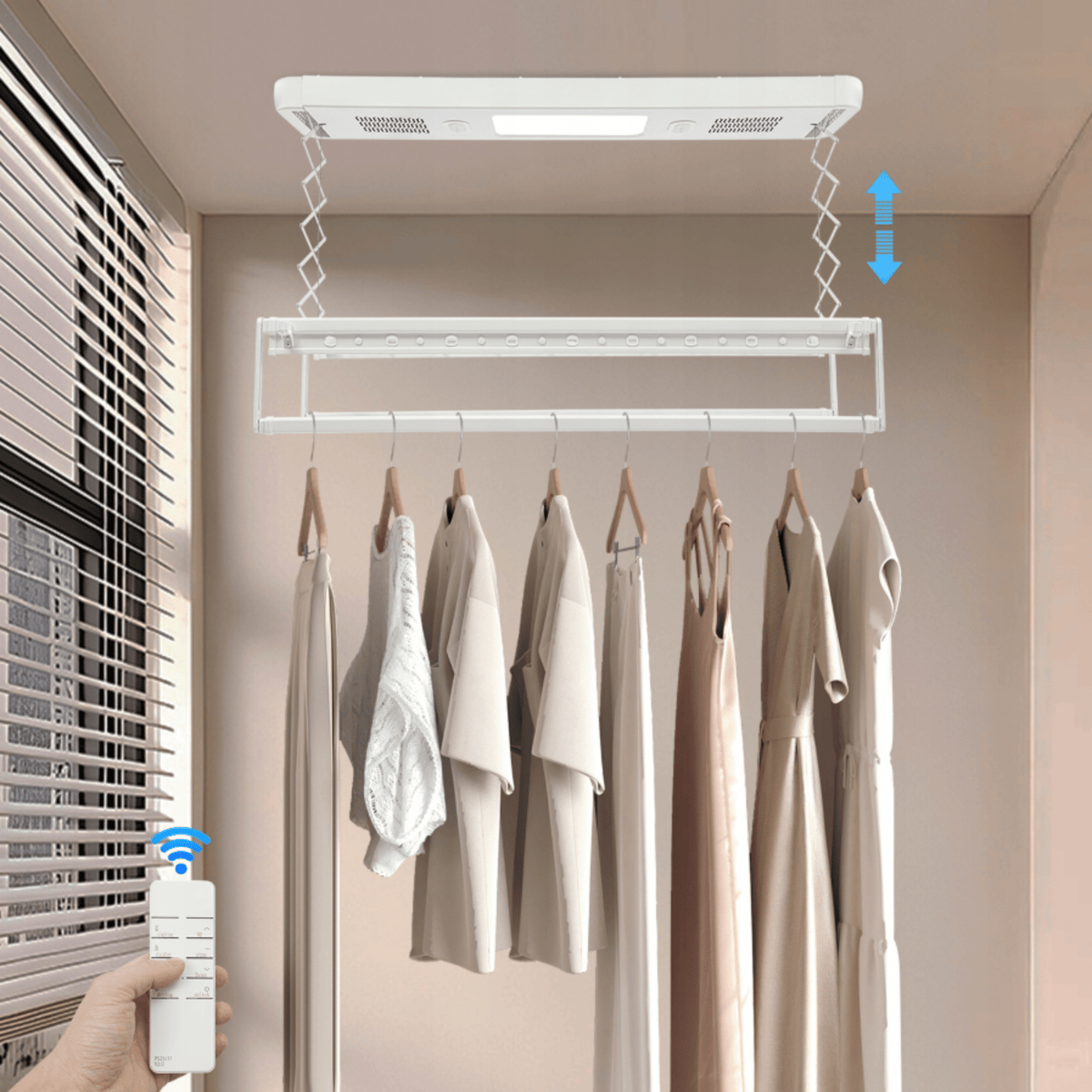 Automatinė lubinė skalbinių džiovyklė nuleidžiama iki 110 cm