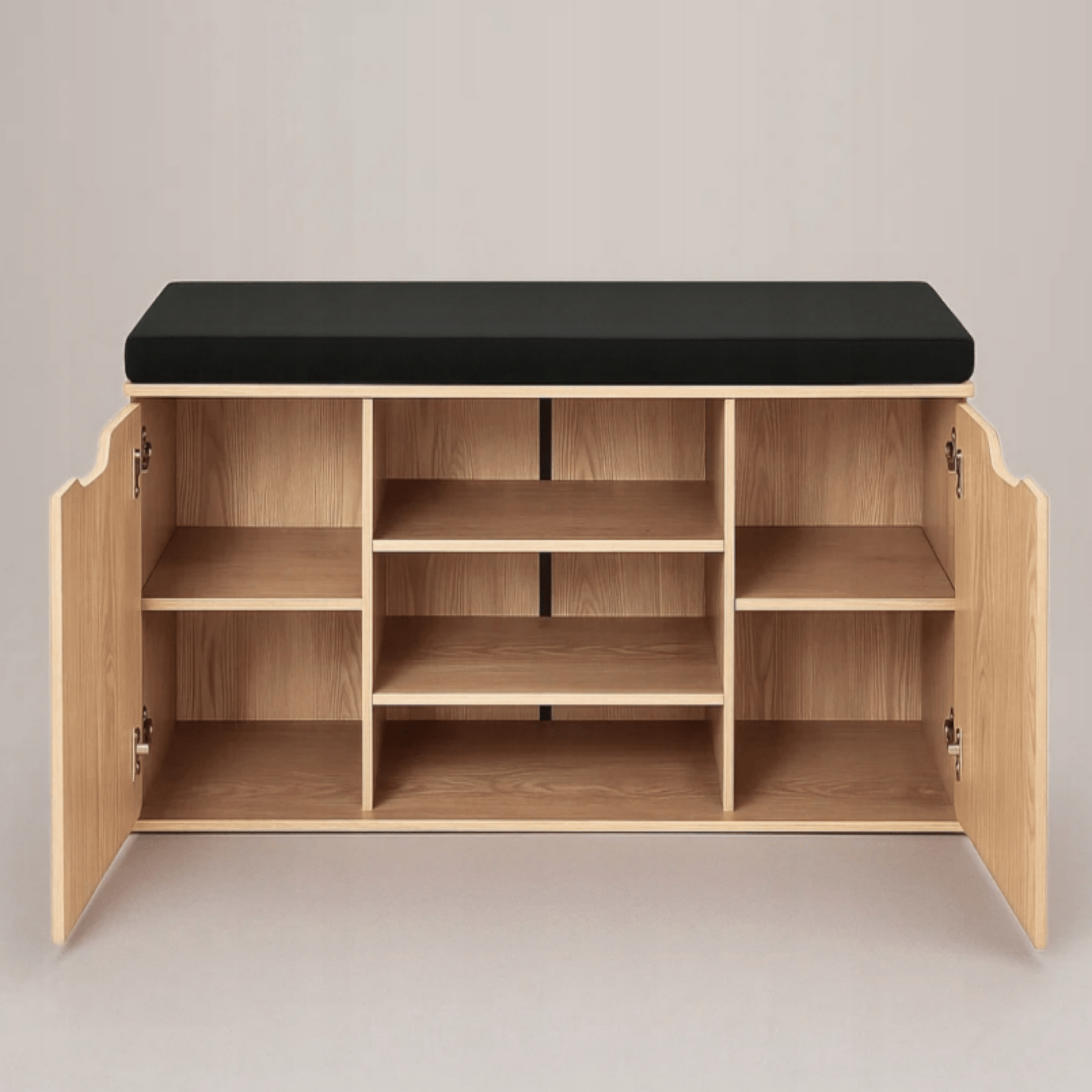 Ruda MDF batų spintelė su sėdima dalimi 103x30x46 cm siauram koridoriui