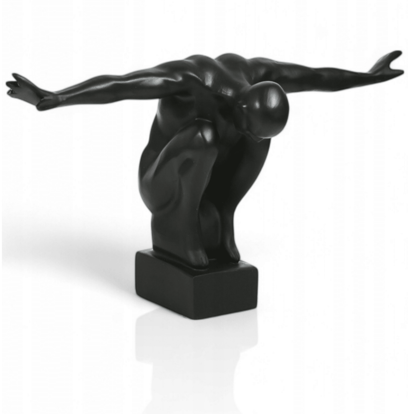 Moderni dekoratyvinė figūrėlė su juodais sparnais, balta, 20 cm, interjero dekoras