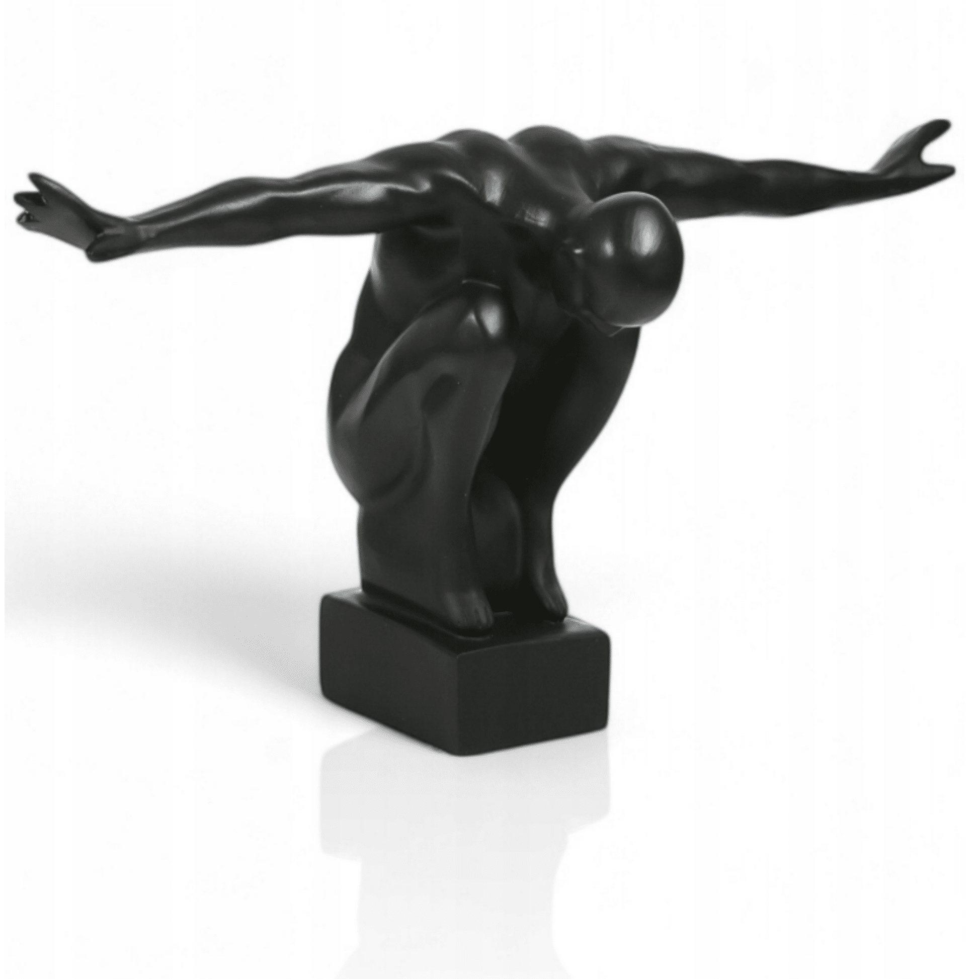 Moderni dekoratyvinė figūrėlė su juodais sparnais, balta, 20 cm, interjero dekoras
