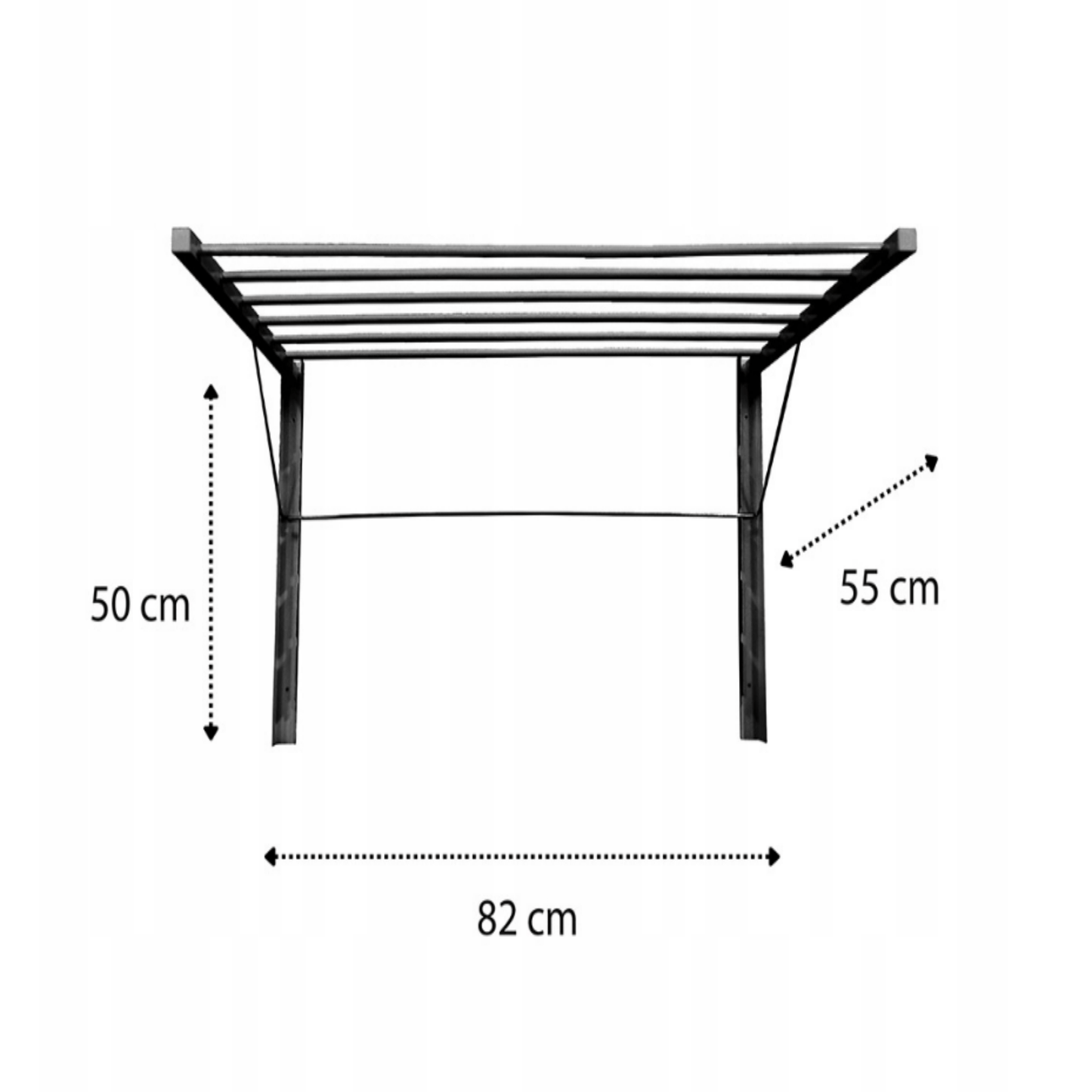 Metalinė sieninė džiovyklė 80 cm su 6 džiovinimo vamzdžiais