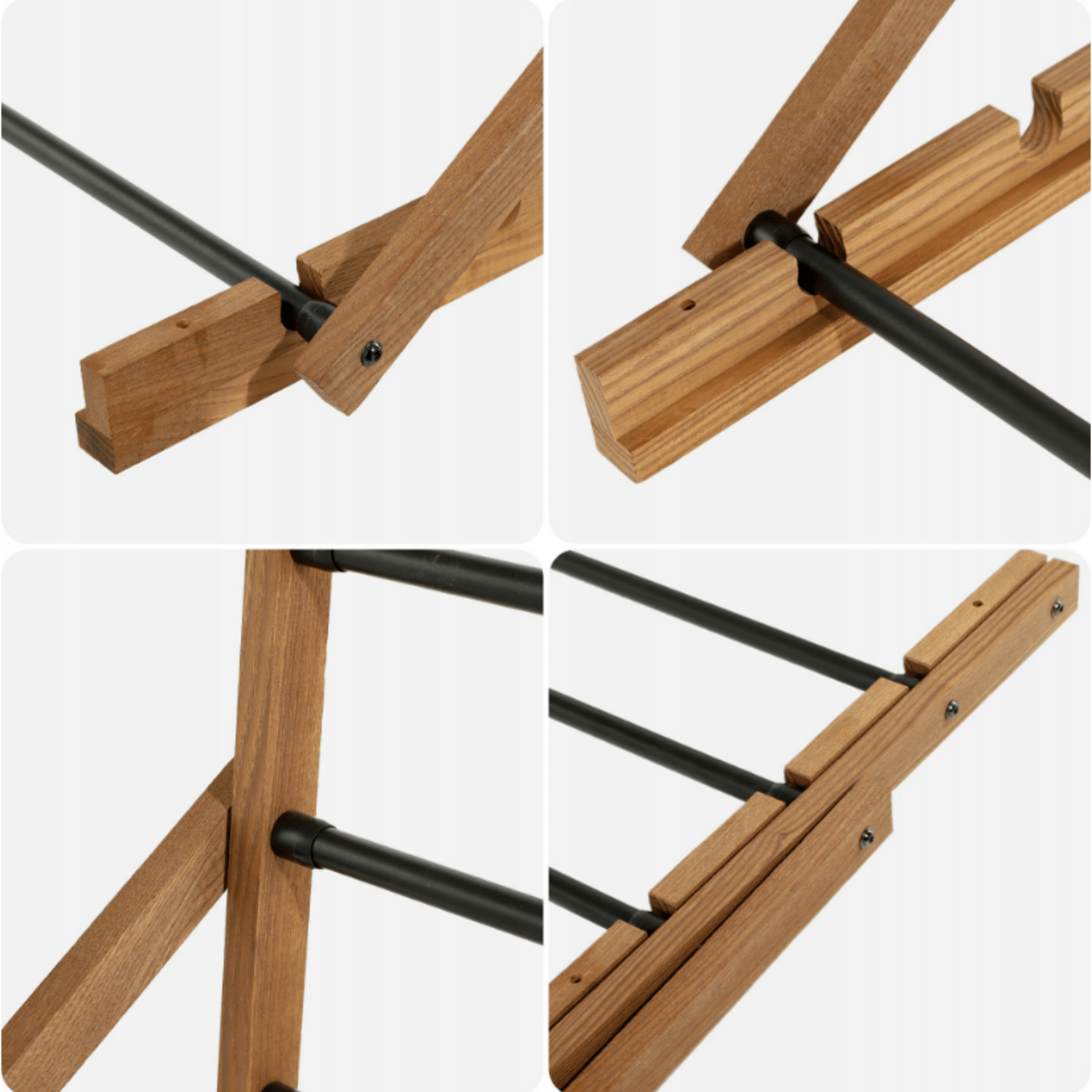 Sulankstoma medinė džiovyklė drabužiams ir apatiniams, 4 m² džiovinimo plotas