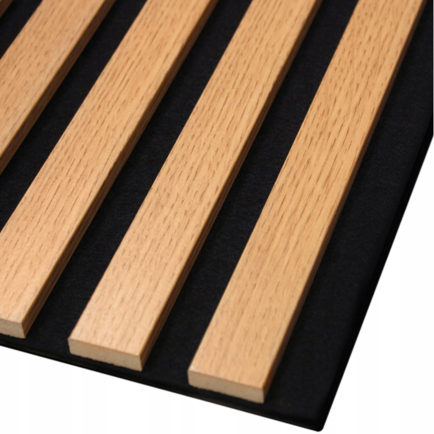 akustinės sienų plokštės Windsor ąžuolas 280 ant juodo veltinio 54x275 cm