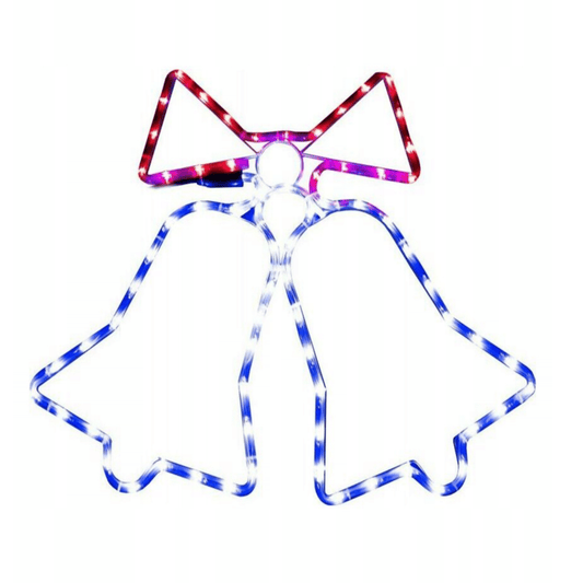 Šventinės mėlynos ir raudonos LED lemputės Kalėdų eglutei ar sodo dekorui