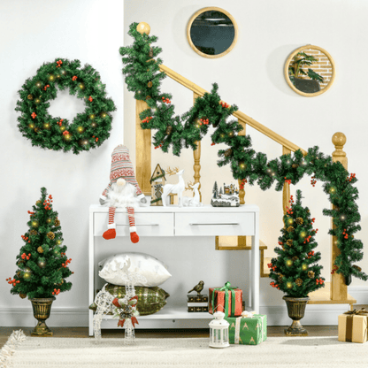 Belaidžiu LED apšvietimu dekoruotas kalėdinis durų rinkinys su keliais šviesos režimais