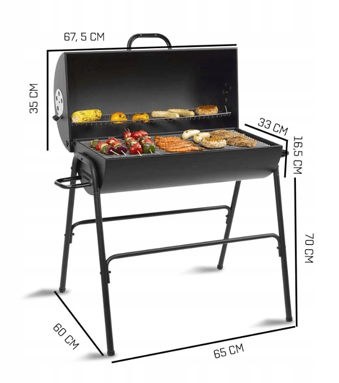 Kompaktiškas ir tvirtas grilis, idealus sodui ar kiemui rengiant vakarėlius