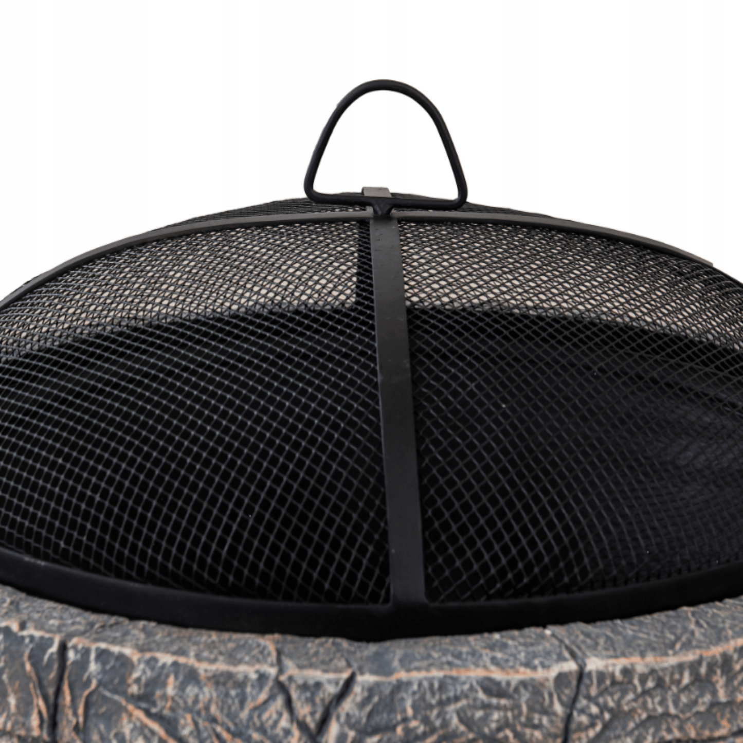 Betono imitacijos sodo židinys, 66 cm aukščio, tvirta plieno konstrukcija