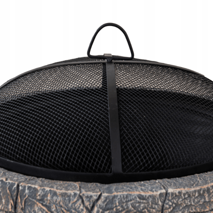 Betono imitacijos sodo židinys, 66 cm aukščio, tvirta plieno konstrukcija