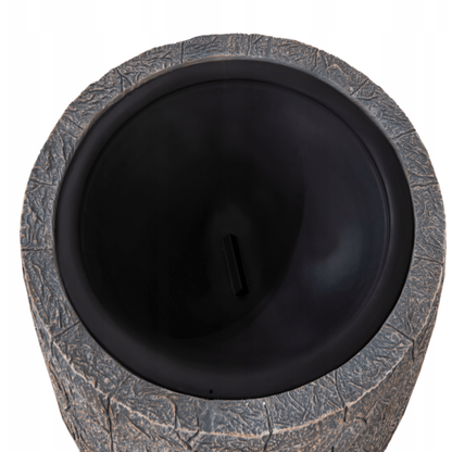 Juodas milteliniu būdu dažytas plieninis židinio dangtis su ventiliuojamu tinkleliu