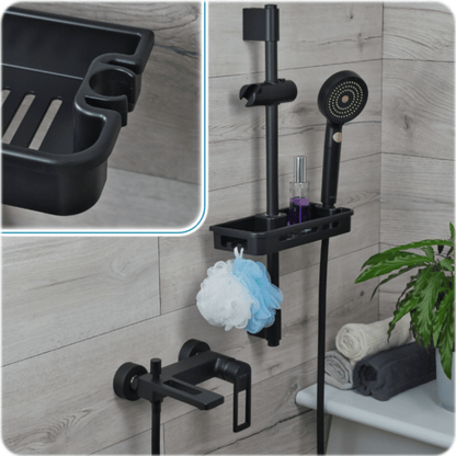 Reguliuojamo montavimo kosmetinė lentynėlė dušo kabinai be gręžimo