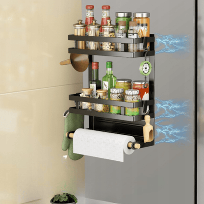 Magnetinis organizatorius virtuvės reikmenims ir popieriniams rankšluosčiams